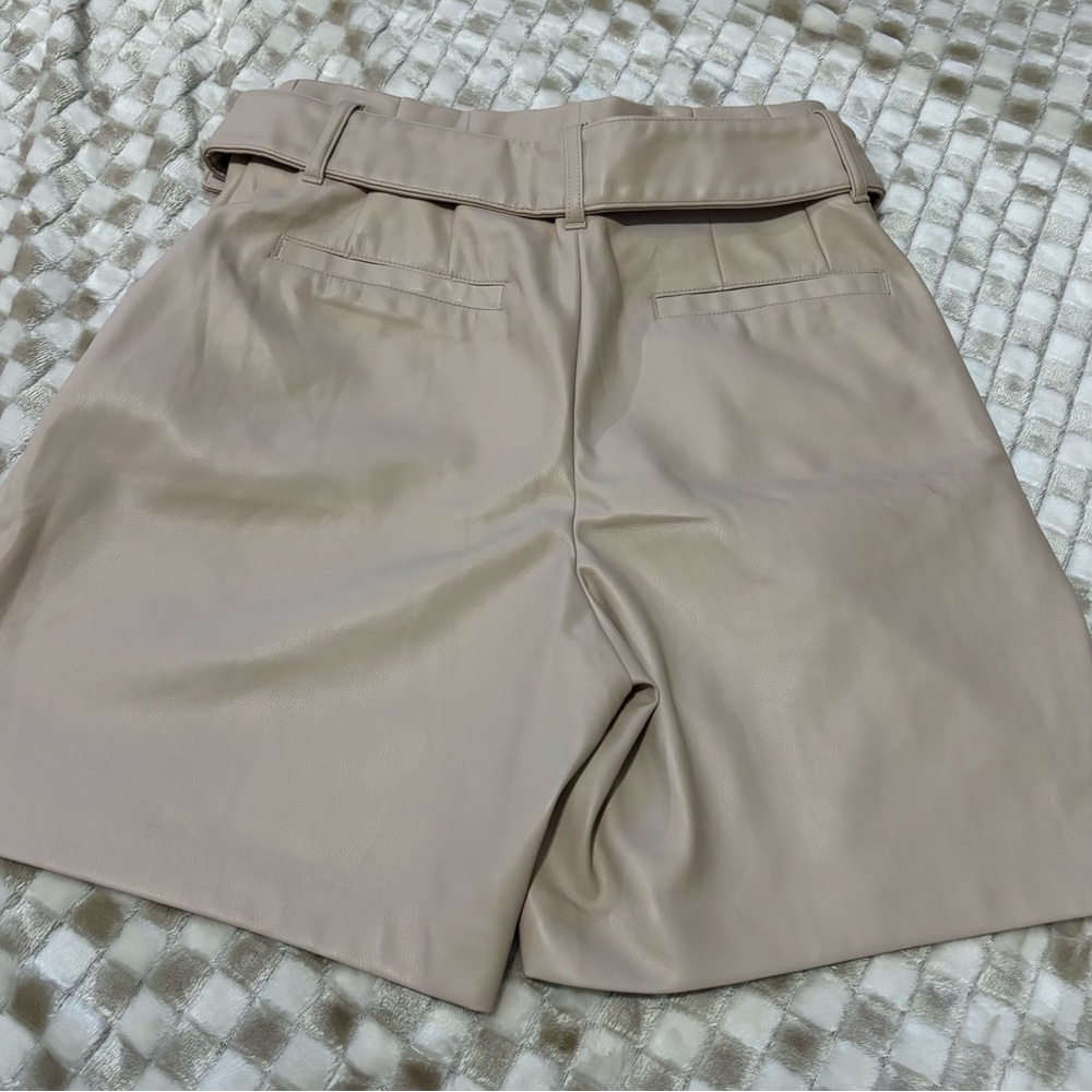 Express Tan High Waist Dress Shorts - Picture 4 of 5
